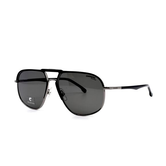 NEW CARRERA 318/S BLACK GREY POLARIZED AVIATOR AUTHENTIC SUNGLASSES - Picture 3 of 10
